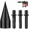Wood Splitter, Log Splitter Cones, Multi-functional Screws, Wood Logs Splitting Cone Drill Bits Drilling Tools Accessories, With 3 Handles, 42mm,Versailles -Garden Care 95351880 1