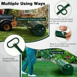 113L Metal Garden Lawn Roller Water Sand Filled Drum Grass Roller Tow Behind -Garden Care 95361420 5