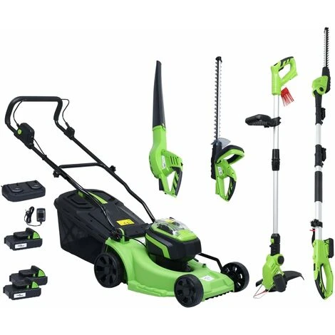 5 Piece Cordless Garden Power Tool Set With Chargers&Batteries VidaXL 3 5 Piece Cordless Garden Power Tool Set With Chargers&Batteries VidaXL