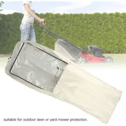 Push Mower Cover, Waterproof Lawn Mower Dust Cover Lawn Mower Cover For Yard Mower For Outdoor Lawn(Khaki) -Garden Care 95729656 3
