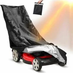 Lawn Mower Cover, Oxford 210D Waterproof Dustproof And Anti-UV Lawnmower Cover, With Drawstring And Storage Bag, For Outdoor/Indoor 193 X 112 X 64 Cm