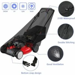 Lawn Mower Cover, Oxford 210D Waterproof Dustproof And Anti-UV Lawnmower Cover, With Drawstring And Storage Bag, For Outdoor/Indoor 193 X 112 X 64 Cm -Garden Care 95875796 3