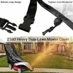 Lawn Mower Cover, Oxford 210D Waterproof Dustproof And Anti-UV Lawnmower Cover, With Drawstring And Storage Bag, For Outdoor/Indoor 193 X 112 X 64 Cm -Garden Care 95875796 5