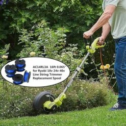 8 Packs 0.065 Inch Line Trimmer Replacement Spool For Ryobi 18v 24v 40v, Fits Ryobi One+ AC14RL3A, 11ft Cordless Line Trimmer, 6 Spools + 2 Trimmer Caps -Garden Care 95963463 4