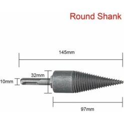 Wood Log Splitting Electric Hammer Drill Cone Splitter Firewood Splitting Round Shank - Round Shank -Garden Care 96243439 4