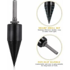 LITZEE 32mm Log Splitter Wood Splitter Heavy Duty Drill Screw Cone Fire Conductor Log Splitter Wood Splitter Wood Cone Bit (Small) 10 LITZEE 32mm Log Splitter Wood Splitter Heavy Duty Drill Screw Cone Fire Conductor Log Splitter Wood Splitter Wood Cone Bit (Small) -Garden Care 96305168 4