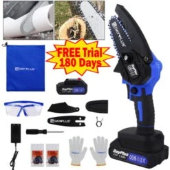 6 Mini Chainsaw Cordless Electric Power Chain Saw Battery Operated Chainsaw For Tree Branch Wood Cutting With Safety Lock And Chain Saw Baffle 6 Inch Professional Wood Cutting Tool