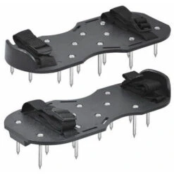 Lawn Shoes With Soles Of Nails - Shoe Clevises - Lawn Aerator, Black, One Size