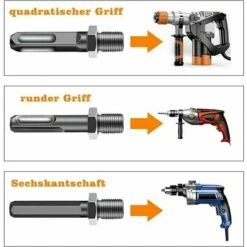 42mm Log Splitter Drilling Cone Log Splitter, Firewood Splitting Drill With 3 Multi-function Shafts，Fonepro -Garden Care 97699479 5