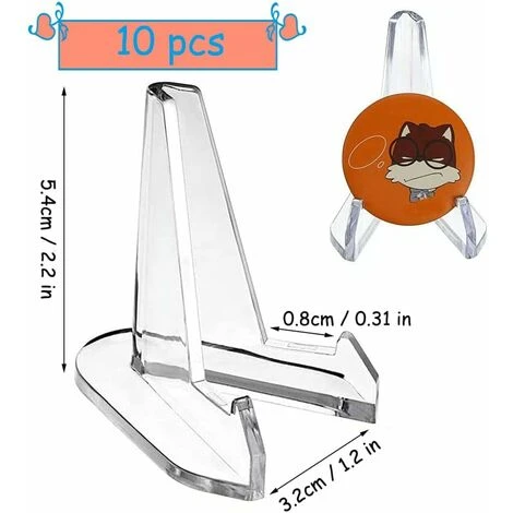 12 Pieces Acrylic Easel Stands, Plastic Easels, For Displaying Coins, Medals, Pocket Watches, Cell Phones, Pictures, Artwork 4 12 Pieces Acrylic Easel Stands, Plastic Easels, For Displaying Coins, Medals, Pocket Watches, Cell Phones, Pictures, Artwork - Image 2