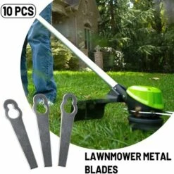 10 Pcs Metal Edger Blades, Universal Lawn Mower Blade, Replacement Grass Strimmer Blades -Garden Care 98497812 3