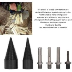 Wood Splitter Drill Bit, Wood Splitter Drill Bit Heavy Duty Drill Screw Cone Driver Screw Removable Firewood Log Splitter Drill Bit, Log Splitters -Garden Care 98857408 4