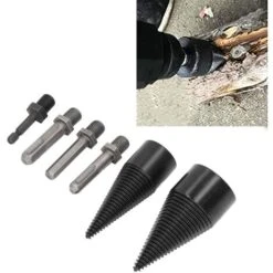 Wood Splitter Drill Bit, Wood Splitter Drill Bit Heavy Duty Drill Screw Cone Driver Screw Removable Firewood Log Splitter Drill Bit, Log Splitters -Garden Care 98857408 5