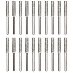 20Pcs Chainsaw Sharpener File Emery Chainsaw Sharpener Burr Electrical Chain Saw Sharpening Bits(4mm-Silver)