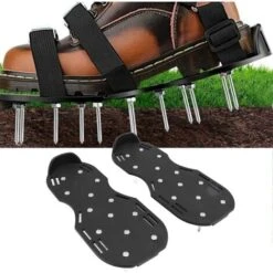 Lawn Aerator Shoes, Aerating Shoes, Upgraded Strap Manual Lawn Aerators, Heavy Duty Lawn Spiker Aerator Fits All Shoes Lawn Scarifier Aerator For Yard Patio Lawn Garden