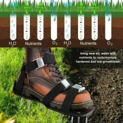 Lawn Aerator Shoes, Aerating Shoes, Upgraded Strap Manual Lawn Aerators, Heavy Duty Lawn Spiker Aerator Fits All Shoes Lawn Scarifier Aerator For Yard Patio Lawn Garden -Garden Care 98859789 4