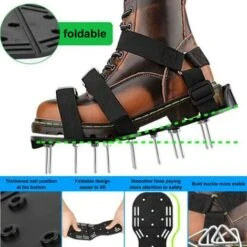 Lawn Aerator Shoes, Aerating Shoes, Upgraded Strap Manual Lawn Aerators, Heavy Duty Lawn Spiker Aerator Fits All Shoes Lawn Scarifier Aerator For Yard Patio Lawn Garden -Garden Care 98859789 5