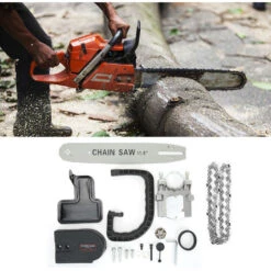 Chainsaw Converter Adapter, 11.5In Garden Woodworking Angle Grinder, Chain Saw Conversion Saw Bracket Stand Kit Gardening Accessories For Logging Forests, Wood, Bamboo, Etc -Garden Care 98859894 3