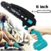 Cordless Chainsaw，6" Electric Cordless Chainsaw Handheld Mini Wood Cutter Saw Powerful Replace For Makita（No Battery & Charger） -Garden Care 99417815 1