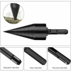 Moon-Wood Splitter, Log Splitter Cones, Multi-functional Screw, Logs Splitting Cone Drill Bits Drilling Tools Accessories, With 3 Handles, 42mm,Versailles -Garden Care 99510400 4