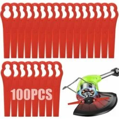 100 Pcs Plastic Grass Trimmer Blades, Cordless Strimmer Blades 83 Mm Lawn Mower Cutting Blades Garden Mower Replacement Blades For Terratek Einhell Grass Strimmer-Red