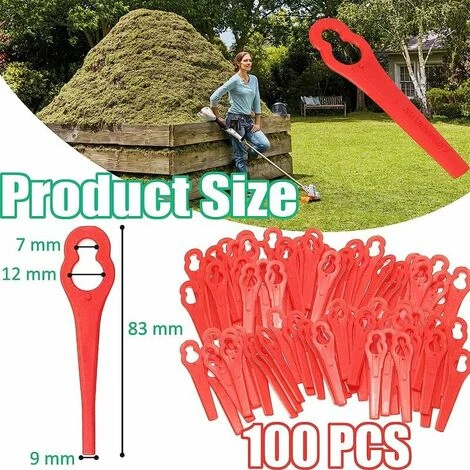 100 Pcs Plastic Grass Trimmer Blades, Cordless Strimmer Blades 83 Mm Lawn Mower Cutting Blades Garden Mower Replacement Blades For Terratek Einhell Grass Strimmer-green 4 100 Pcs Plastic Grass Trimmer Blades, Cordless Strimmer Blades 83 Mm Lawn Mower Cutting Blades Garden Mower Replacement Blades For Terratek Einhell Grass Strimmer-green - Image 2